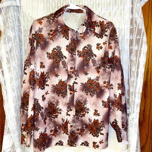 Vintage 70’s Large Polyester long sleeve shirt